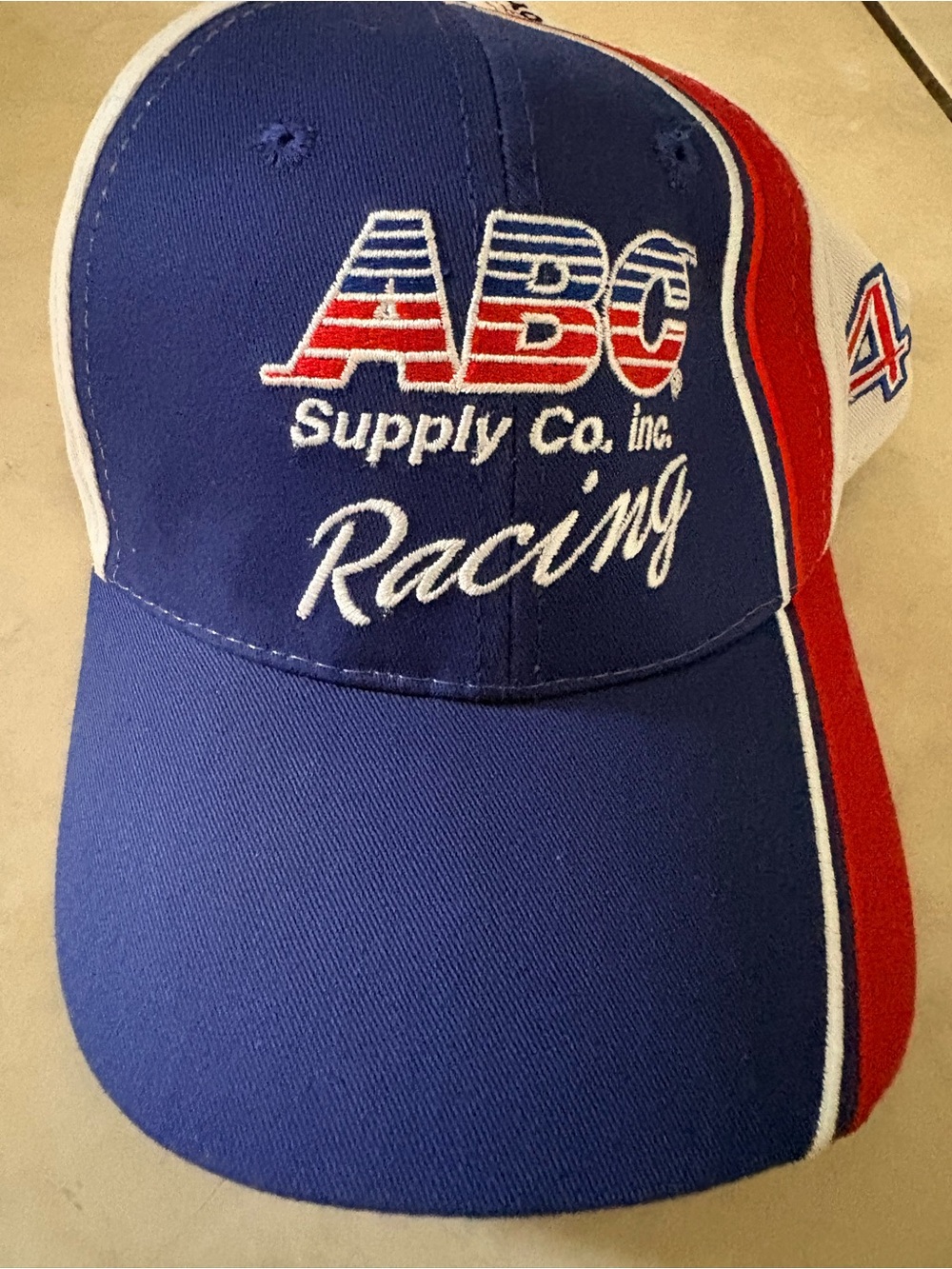 ABC Supply Co. Racing Baseball Cap - Blue/Red/White (Velcro back) AJ Foyt Racing